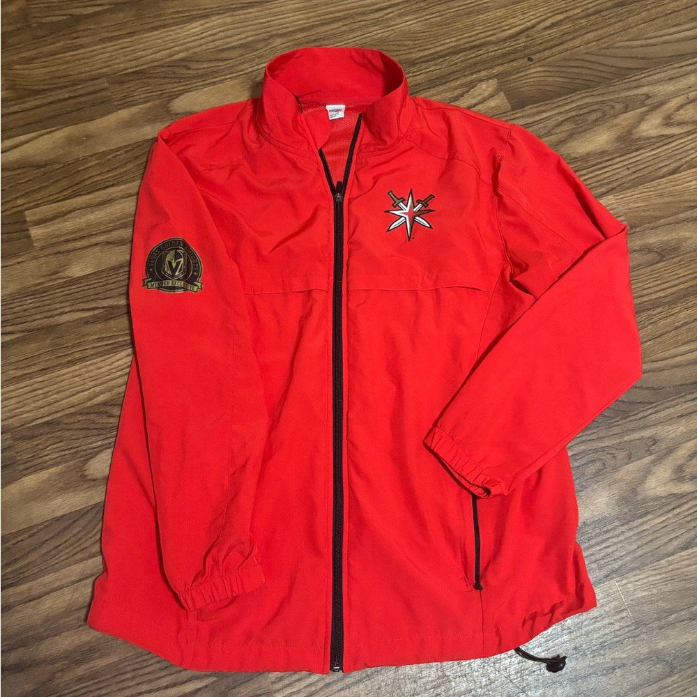 Red Vegas Golden Knights Lightweight Zip Jacket - Team Logo Exclusive Medium